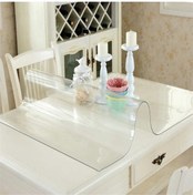 Resim Şeffaf Pvc Masa Örtüsü 2,5 Mm Masa Koruyucu Saydam Renk Masa Sehpa Için Kolay Temizlik 100x100 