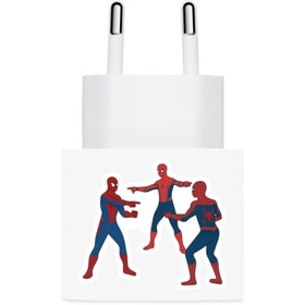 Resim Namgo Birbirini Gösteren 3'lü Spiderman Şarj Aleti Etiketi Kaplaması Şarj Aleti Kılıfı 