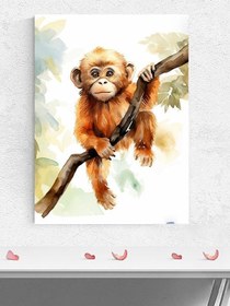 Resim Postermanya (pster894) Dalda Maymun Yavrusu Hayvan Poster - Afiş - Dekoratif Duvar Posteri 90 x 130 