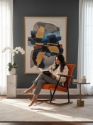 Resim Home Lora Sallanan Koltuk Tv Koltuğu Sallanır Sandalye Dinlenme Koltuğu Rahat | Şık Tasarım Turuncu 