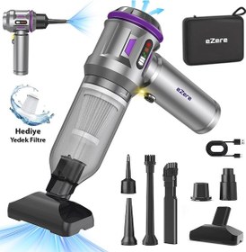 Resim EZERE StormVac 18000Pa Güçlü Dijital Göstergeli Vakumlu Kablosuz Üflemeli Mini Araç Süpürgesi 