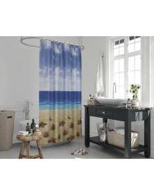 Resim Tropik Home Banyo Perdesi - Tek Kanat Duş Perdesi, Polyester Kumaş Duşakabin Perdesi 180X200 cm Küvet Perdesi 