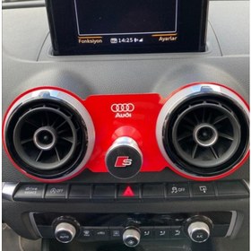 Resim Balcıoğlusrv Audi A3 8V UYUMLU(2013-2020)KASA Kırmızı Halka Logolu Mıknatıslı Telefon Tutucu 
