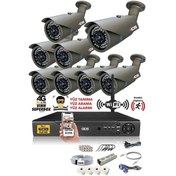 Resim IDS DS-2073HD-SET8-NOHDD 8 Kameralı 1080P Full HD 5 MP Sony Lensli Kamera Seti - 2073 