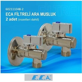 Resim Eca 1/2" Filtreli Ara Musluk Krom Volanlı - 2 Adet Rozet Dahil 602111048-2 