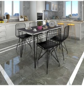 Resim Knsz masa sandalye takımı hem75mazlum grisyh 130*070 4 sandalye syhsyh 