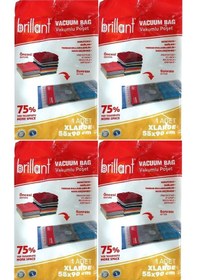 Resim Brillant Vakumlu Poşet/hurç 55 90cm Xlarge İç Adet 1 4 Lü Set Şeffaf 
