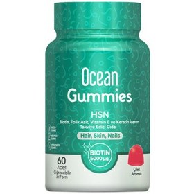 Resim Ocean HSN Biotin Folik Asit Keratin İçeren 60 Adet Çiğnenebilir Jel Form 