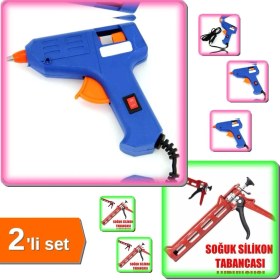 Resim Hereveoyuncak Sıcak Silikon Tabancası Aç/kapa Düğmeli 20 Watt + Soğuk Silikon Tabancası Plastik - 2li Set Y3K7H3 