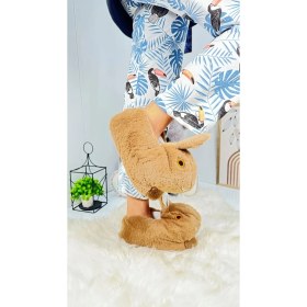 Resim Nstil Kadın Panduf Tavşan Figürlü Peluş Ev Botu Desenli Düz Taban Rahat Hafif 359 