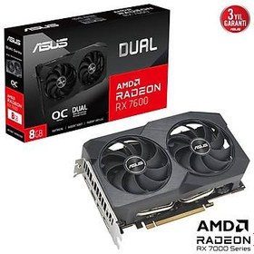 Resim Asus DUAL-RX7600-O8G-V2 8GB GDDR6 128B Ekran Kartı 