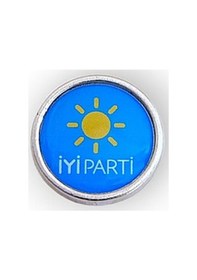 Resim Yörük Tasarım Iyi Parti Damla Mineli Yaka Rozeti Gümüş 