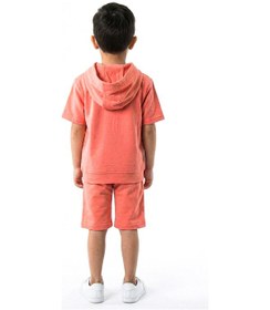 Resim Xo Kids Erkek Çocuk Yazlık 2li Alt Üst Takım Tişort + Şort 2-7 Yaş 3221 Coral 