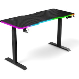 Resim Karr Gaming G-Flex Elektrikli Yükseklik Ayarlı RGB Aydınlatmalı Oyuncu Masası - 160x80 - Siyah 