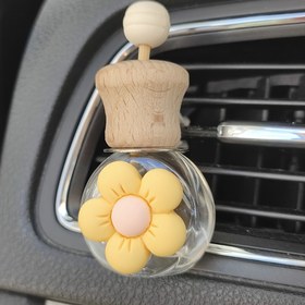 Resim 1 adet Papatya Çiçeği Tasarımı Araba Hava Kanalı Aroma Difüzörü Boş Şişe Araba ve Ev Kullanımı için Uygun 