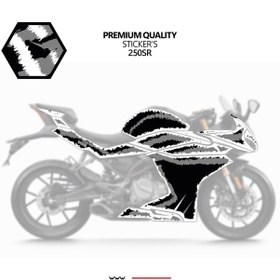 Resim Cfmoto 250sr Kaplama Sticker Air Brush Motor Kaplama Modeli Hazır Kit Tüm Modeller Uyumlu Gri 