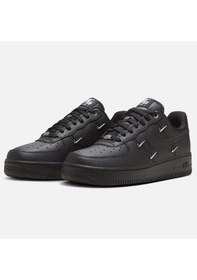 Resim Nike Air Force 1 '07 Lx ''metallic Swooshes'' Leather Sneaker Hakiki Deri Kadın Günlük Spor Ayakkabı Siyah 
