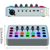 Resim Profesyonel Rgb Mikser - Xlr Mikrofonlu Oyun, Podcast Ve Canlı Yayın Karıştırıcı Güçlü 111 Kanal - Gümüş 