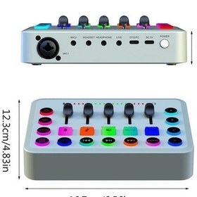 Resim Profesyonel Rgb Mikser - Xlr Mikrofonlu Oyun, Podcast Ve Canlı Yayın Karıştırıcı Güçlü 111 Kanal - Gümüş 