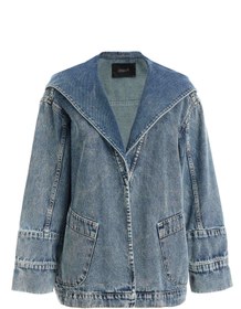 Resim Kadın Kapüşonlu Denim Ceket - L 