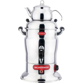 Resim Işıkgaz Silverinox 10 Litre Tek Demlik Çay Semaveri Otomatı Makinesi 