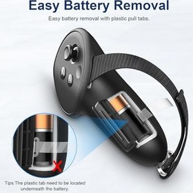 Resim Meta/Oculus Quest 3 ile Uyumlu Yükseltilmiş Kontrol Cihazı Kavrama Kılıfı, Pil Açma Kapağına Sahip Yumuşak Silikon Sap Kılıfı, Ayarlanabilir Mafsal Kayışları Koruyucu Quest 3 Aksesuarları 