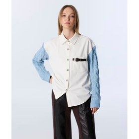 Resim Twist Triko Mix Kadın Denim Gömlek (TW6250025115) 