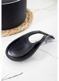 Resim Akrilik Siyah Tezgah Üstü Kirli Kaşıklık&Kepçe Altlığı 