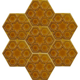 Resim Can Seramik - 15*17 Cm. Karamel Rölyefli Selçuklu Yıldızı Seramik Karo (5 Li 1 Paket) 