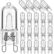 Resim Avizeler İçin 20 Adet G9 40w Kısılabilir Şeffaf Halojen Ampul Sıcak Beyaz 2800k 
