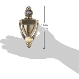 Resim TeknoKapsül S 4235 Kapı Tokmağı ve Görüntüleyici, Döküm Yapı, Antik Pirinç Kaplama (Tekli Paket), Kahverengi 