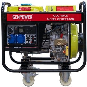 Resim Genpower GDG 4000 E 4 Kva Dizel Kabinsiz Monofaze Jeneratör 