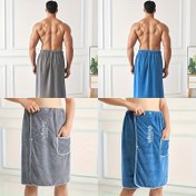 Resim 1 adet Mercan Polar Emici Erkek Giyiminde Kullanılabilir Spa Sarığı Cep ile - Yumuşak Sauna Sarığı, Nakışlı Banyo Malzemeleri, Duş Etek, Çağdaş Stil, Polyester Karışımı, 400gsm, Erkekler için Havlu 
