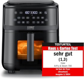 Resim AirFry Steam 700 Yağsız Fritöz ve Buharlı Pişirici 7L XXL Sepet Cam Pencereli 