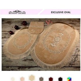 Resim Exclusive Vizon 6'lı Çeyizlik Dantelli Banyo Paspası Sepet Seti Vizon 