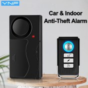 Resim YNF Anti-Theft Vibration Alarm, 10 Hassasiyet Seviyesi, 110dB Ses, Kablosuz Uzaktan Kumanda, Arabalar, Kamyonlar, RV'ler, E-Bikes, Motosikletler, Araç Güvenlik, Şık Tasarım, Ayarlanabilir Alarm 