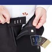 Resim 2 adet Siyah ve Kahve Renkli Ayarlanabilir Bel Uzatıcı - Dikişsiz, Tek Düğme Detachable Elastik Pantolon Genişletici, Rahat Kıyafetler İçin Rahat Bel | Şık Bel Uzatıcıları | Dikişsiz Tasarım, Elastik Bel Uzatıcı 
