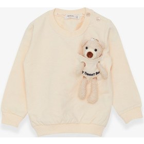 Resim Breeze Kız Çocuk Sweatshirt Ayıcık Aksesuarlı 1.5-5 Yaş, Krem (556838369) Çok Renkli 