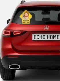 Resim Araba Arkası Arabada Bebek Var Sticker Oto Sticker – Uyuyan Oyuncaklı Kız Bebek 