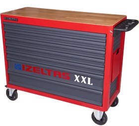 Resim İzeltaş Takım Dolabı Ahşap Üst Tablalı XXL 7 Çekmeceli 