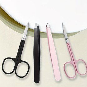 Resim 2 Adet Kaş Bakım Seti, 1 Makas + 1 Cımbız İçeren Çok Amaçlı Güzellik Kiti – Yüz İnce Telleri, Keratin Biriktirme ve Kirpik Kalınlaştırıcı İle Unisex 