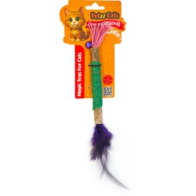 Resim PetzzCats Zımpara Matatabi ve Çıngırak Sesli Peluş Kedi Oyuncağı Yeşil 1x20 Cm 