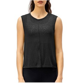 Resim Geeroyoo Kadınlar İçin Spor Atlet, Kollüksüz Dairesel Yaka, Yarı Saydam, Koşu Ve Fitness İçin, Siyah, Avrupa Beden 12/xxl 22135 Siyah 