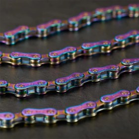 Resim Vona Vxm 9 Speed Rainbow Mtb / Yol Bisiklet Zinciri 116 Link Power Link Bağlantılı Renkli Tasarım 