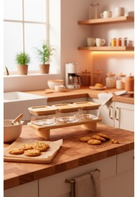 Resim Bernardo Lunaya 3'lü Bambu Standlı Kahvaltılık Orta Boy Bambu 