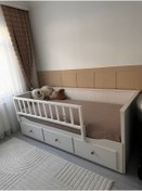 Resim Se7enSky 150x50 Yatak Kenarına Geçmeli, Divan Hemnes Uyumlu Beyaz Yatak Bariyeri, Trabzanz, Korkuluk 