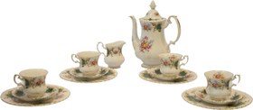 Resim Royal Albert Berkeley serisi 4’lü trio duble kahve fincanı potlu ve sütlüklü takım 