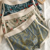 Resim 3'lü Paket Erkekler için Yumuşak ve Nefes Alabilen Düz Kesim Külotlar - Rahat, Sıkı Oturan Elastik Tasarım, Nefes Alabilen Baskılı Günlük Giyim 