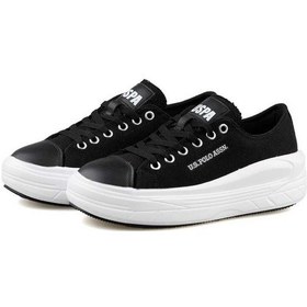 Resim U.S. Polo Assn. Uspa Cleme 2Fx Siyah Kadın Yüksek Taban Sneaker Spor Ayakkabı V8-Siyah 