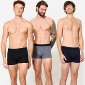 Resim Erkek 3'lü Boxer Seti - Siyah / Gri / Mavi 